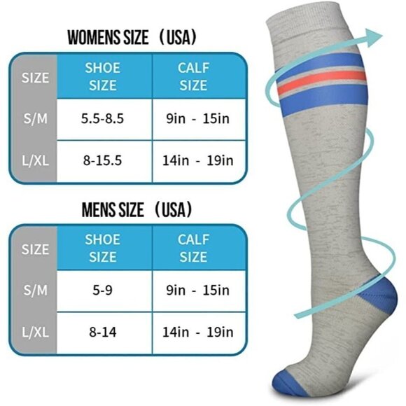 🆕🧦 Copper Infused Luxury Knee High Compression Socks Warm Long Stockings NWT🧦 - Picture 6 of 8